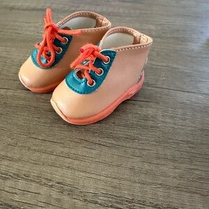 American Girl Tan and Teal Baby Booties